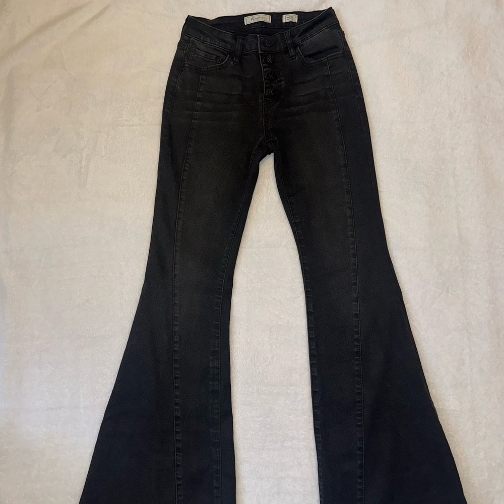 Women's Black Super-flare Jeans